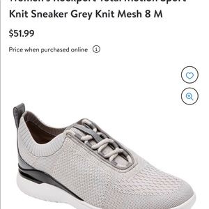 Size 8.5 Rockport sneaker. Very comfortable with support and very soft upper.